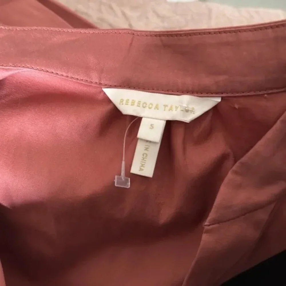 REBECCA TAYLOR | Sateen Twill Puff-Sleeve Mini Dress | Small - Picture 4 of 7